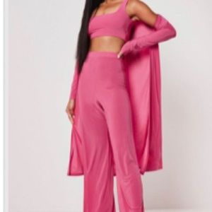 fuchsia slinky 3 piece co ord set